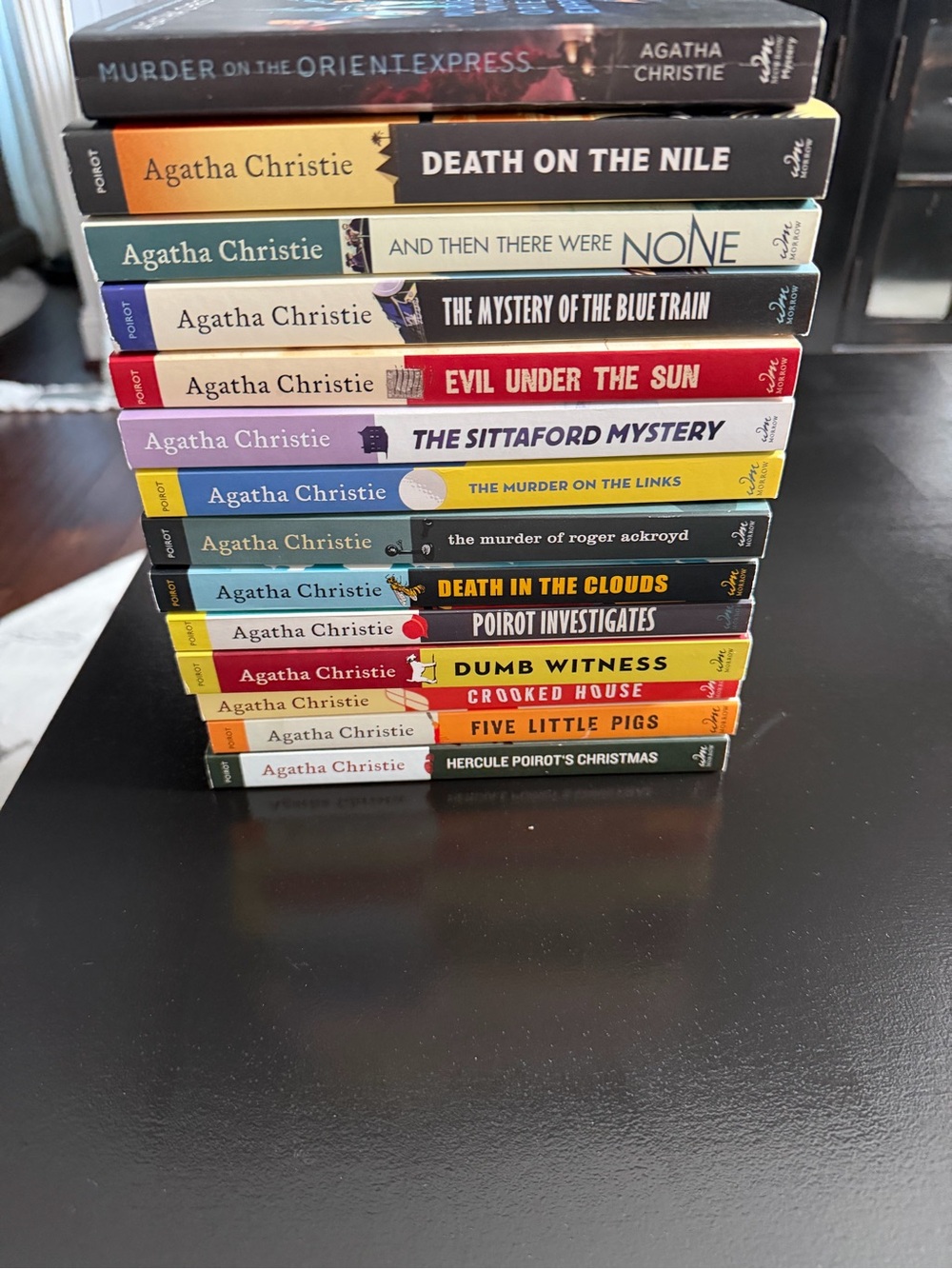 Agatha Christie Paperback Mystery Book Set - Colorful Spines